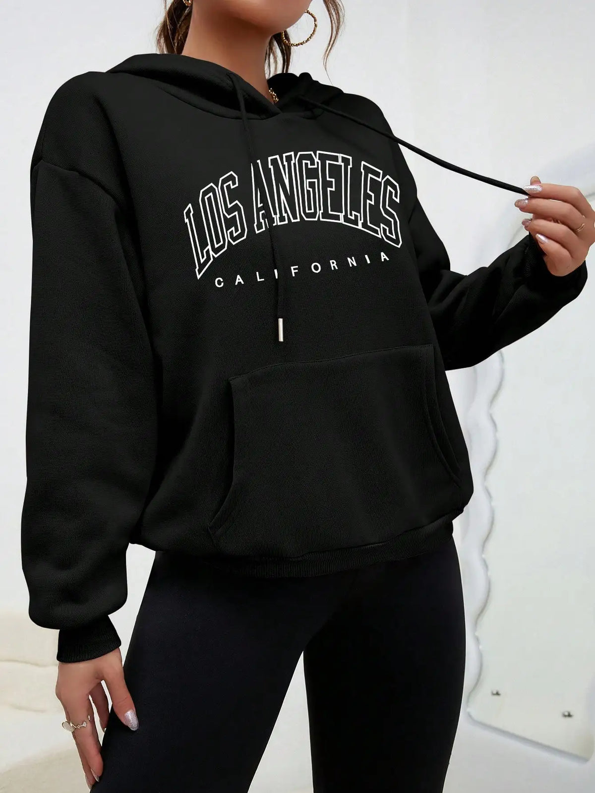 Los Angeles Kunst Brief Design Frauen Plus Größe Hoodies Amerikanischen Stil Casual Hoody Herbst Hip Hop Hoodie Frau Fleece Kleidung