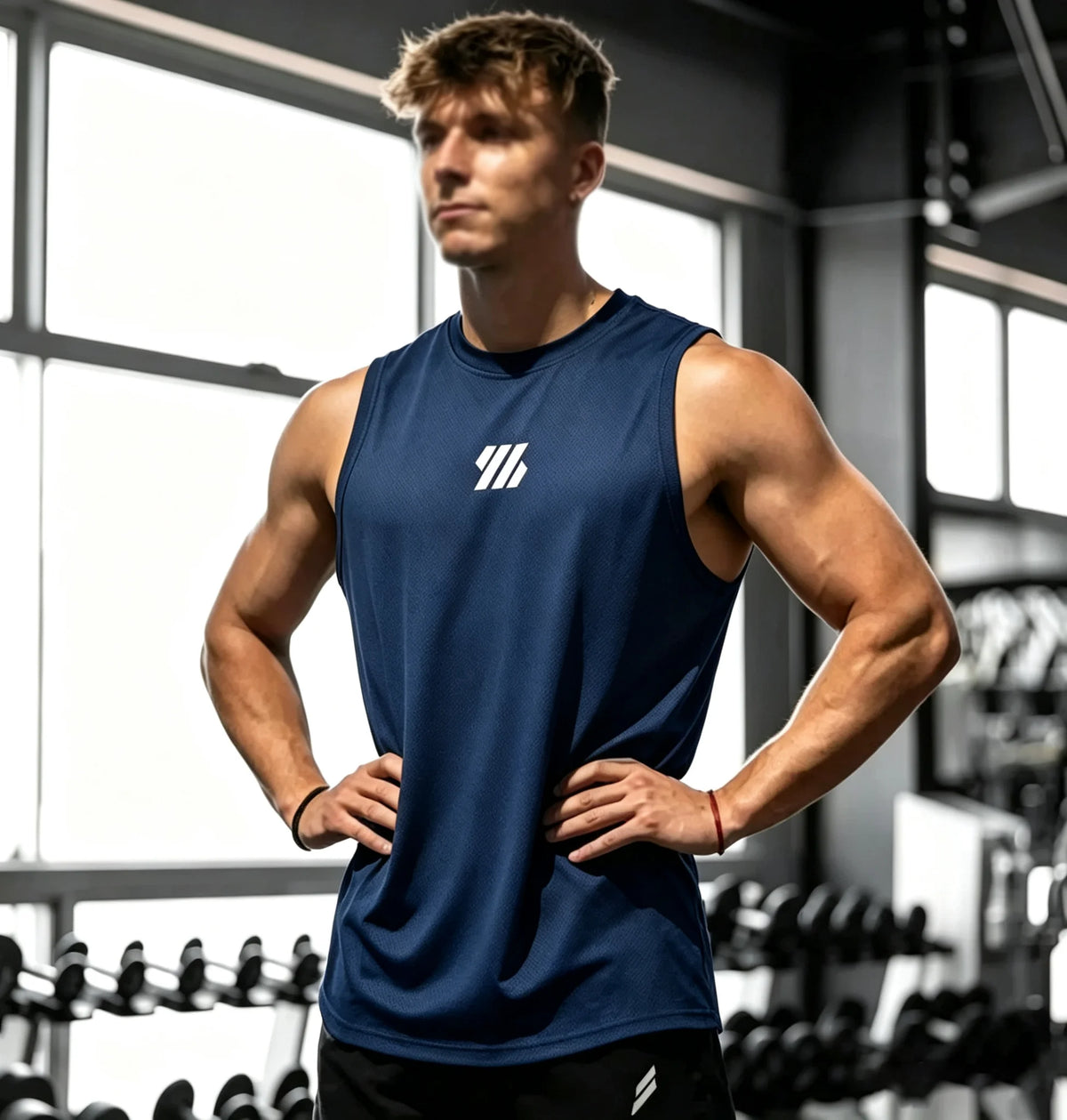 Ärmelloses T-Shirt für Herren Schnelltrocknend Fitness Bodybuilding Shirt Männliche Mode Basketball-Weste Atmungsaktives Netzgewebe Sommer Gym Tanktop für Männer
