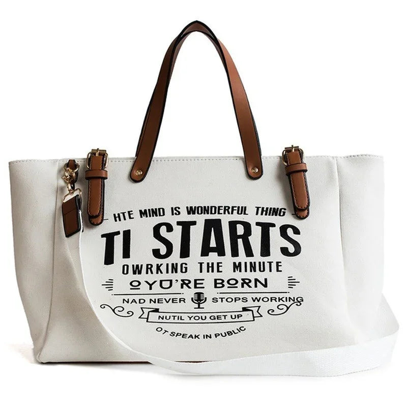 1 Stück Neue koreanische Edition INS Hochkapazitäts Leinwand Tote Tasche Gelegenheits Student eine Schulter Crossbody Handtasche