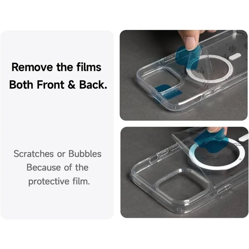 Anti-Vergilbungs-Matte Transparente Handyhülle für iPhone 17 16 15 14 13 Pro Max Plus für MagSafe Magnetische Klare Schutzhülle