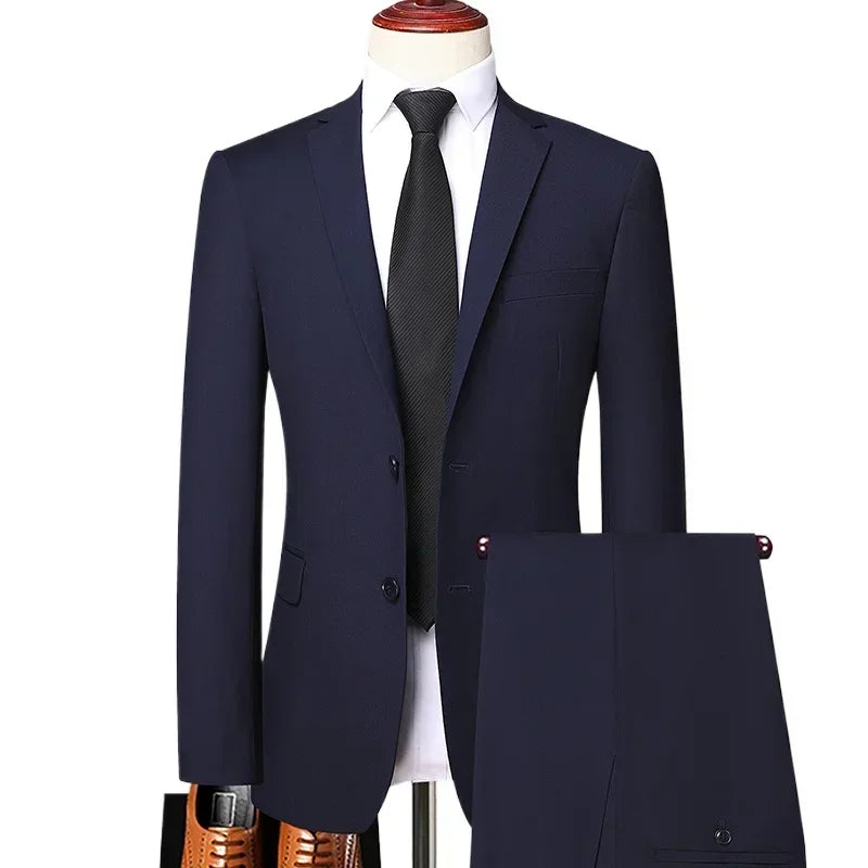 (Blazer + Hose) Herrenmode Business Casual Outdoor Gentleman Trend Einreihiger Hochzeitsanzug im britischen Stil S-8XL