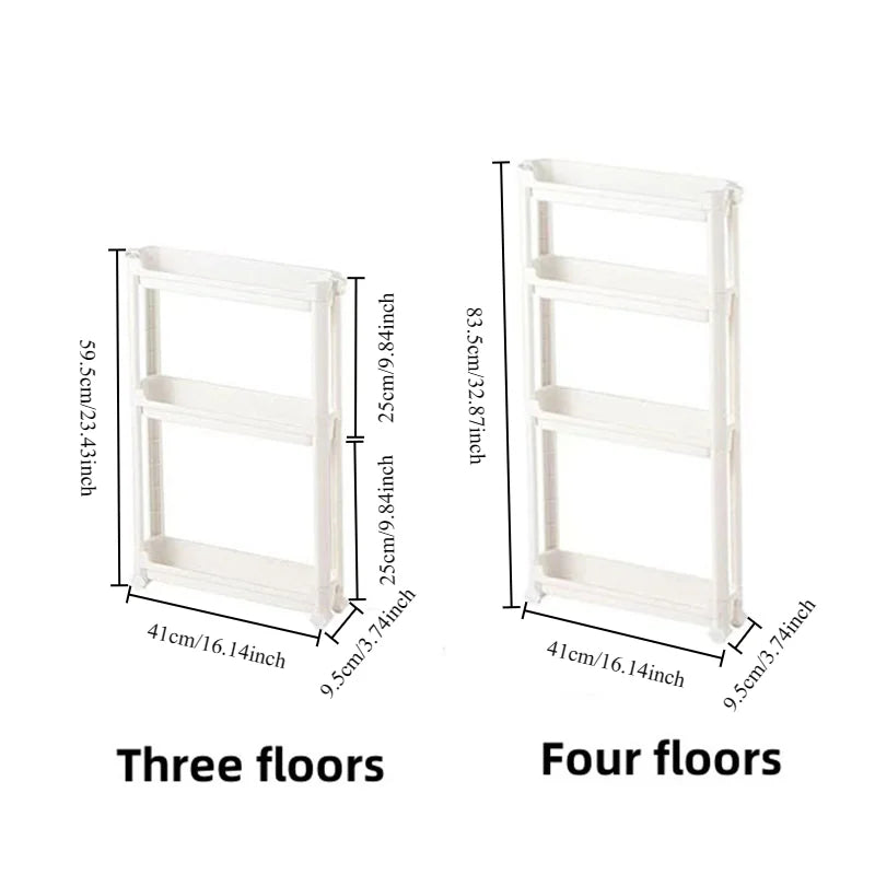 Aufbewahrungsschrank hinter der Tür, Aufbewahrungsregal für Badezimmer und Küche, mehrschichtiger schmaler Schrank, platzsparendes Trolley-Aufbewahrungsregal