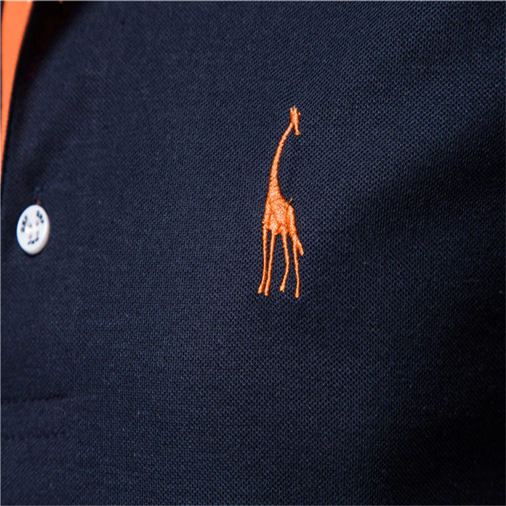 Dropshipping Polo Giraffe Hemd Männer Qualität Stickerei Sommer Kurzarm Polo Casual Business Social Herren Polos BR Größe
