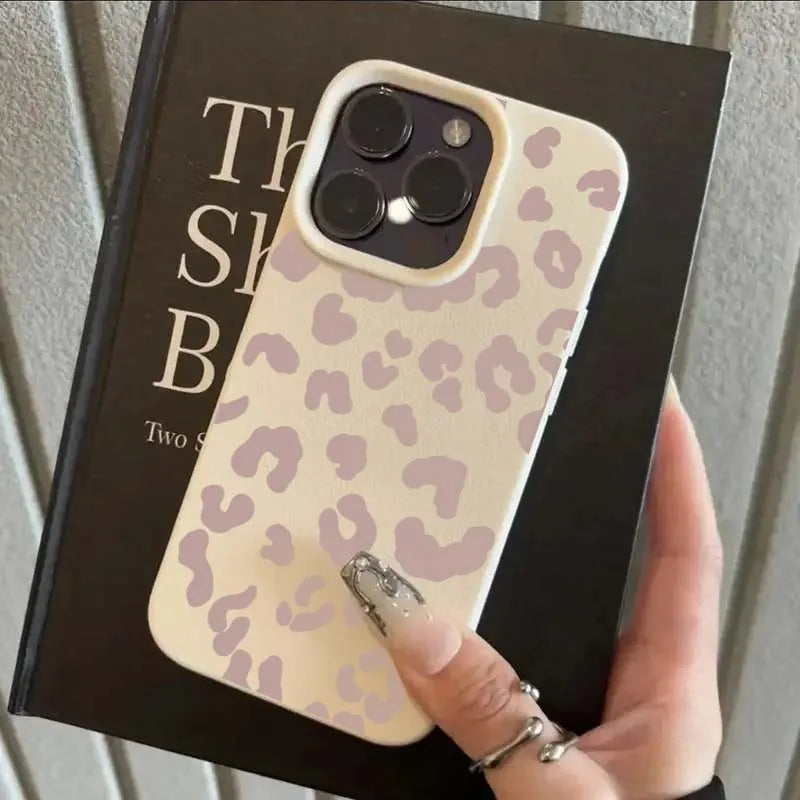 Handyhülle für iPhone 16e 16 15 14 13 12 11 Pro Max 16 Plus XS Max X XR Minimalistischer Leopardenmuster Lichee-Muster Weiche TPU-Abdeckung