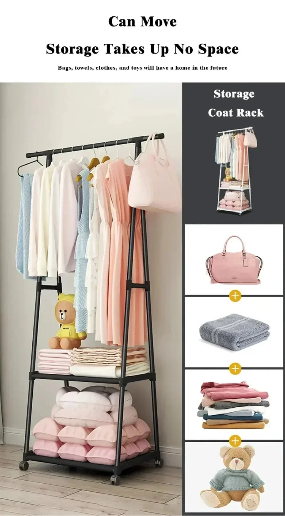Multifunktionale Lagerung Schlafsaal Kleidung Trocknen Rack Stand Kleidung Rack Einfache Kleidung Mobile Hängende Kleidung Rack