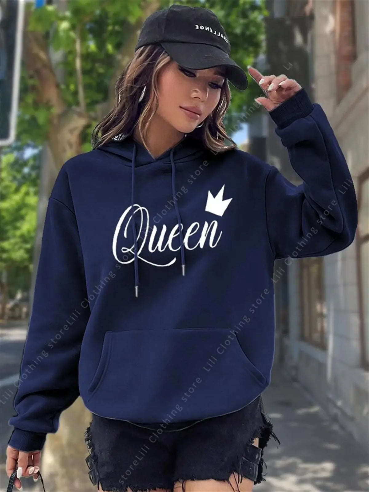 2026 Neue Trendige Hoodies für Damen Oberteile Modische Ästhetische Sweatshirts Y2k Streetwear Rosa Schwarzer Pullover Damen-Hoodies