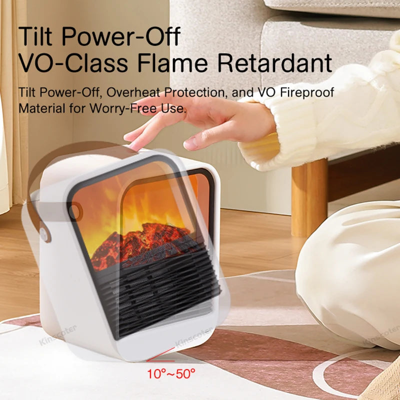 Kamin Elektrische Heizung Warmes Gebläse Ventilator Tragbare Desktop Haushalt Haushalt Heizung Ofen Heizkörper Flammenwärmer Maschine