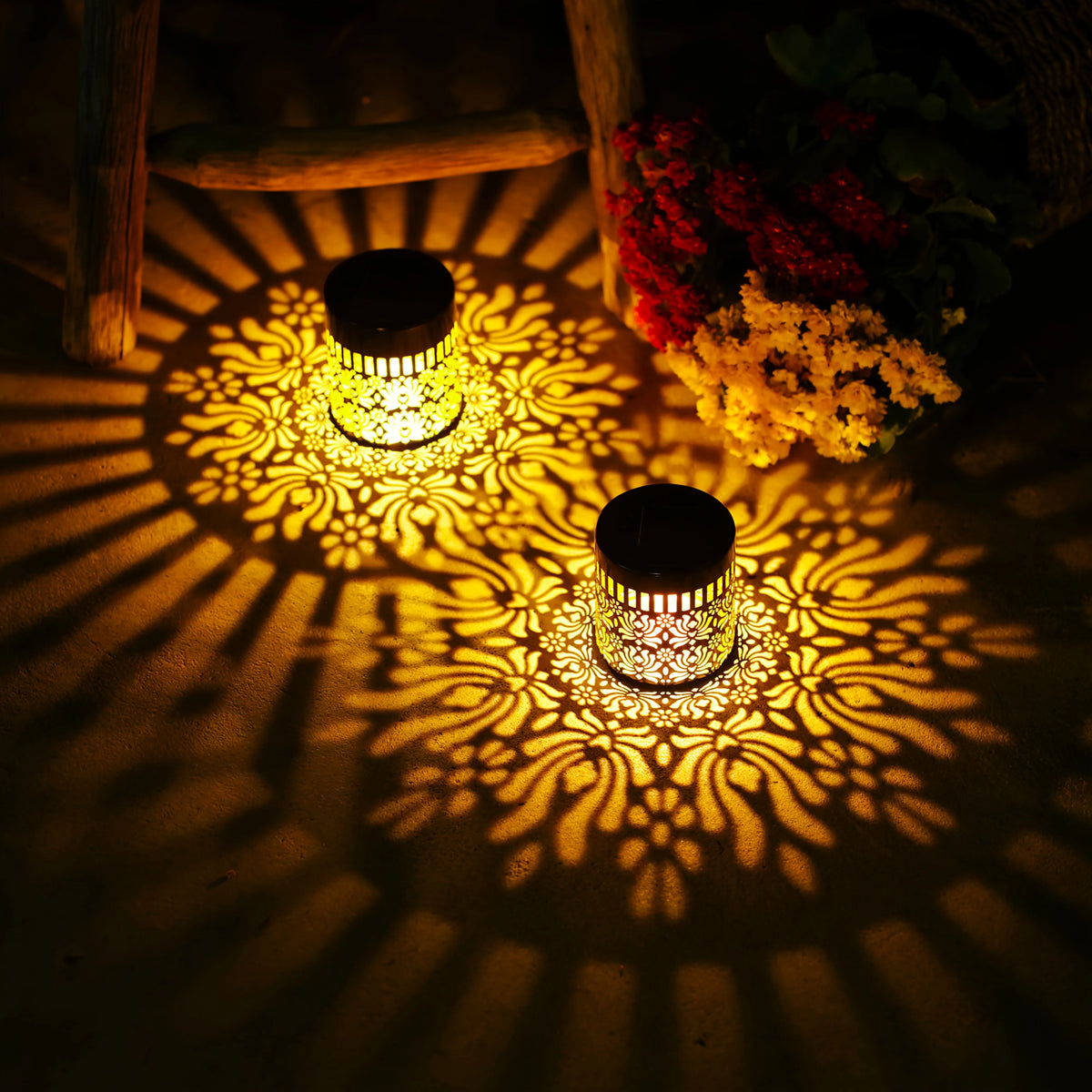 Solar-Pfingstrosen-Wandlampen, 1/2 Stück – hohles Pfingstrosen-Design, für den Außenbereich, Gartendekoration, helles Eisen, Hof-Party-Geschenk für festliche Einstellungen