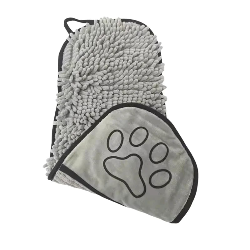 Handtuch im Taschenformat aus dickem Chenille für Haustiere, super saugfähig, schnelltrocknend, weiches Pflegetuch, universell für Hunde, Katzen und andere Haustiere.