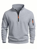 Herren-Sweatshirt 2025, Herbst und Winter, neues lässiges, sportliches, langärmliges, hochgeschlossenes, winddichtes Oberteil mit halbem Reißverschluss