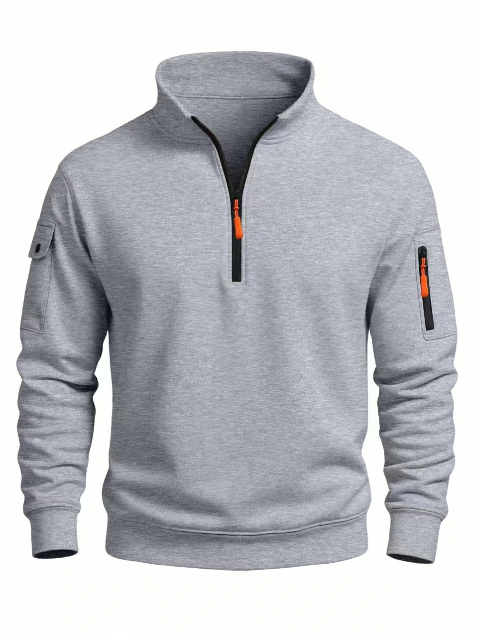 Herren-Sweatshirt 2025, Herbst und Winter, neues lässiges, sportliches, langärmliges, hochgeschlossenes, winddichtes Oberteil mit halbem Reißverschluss