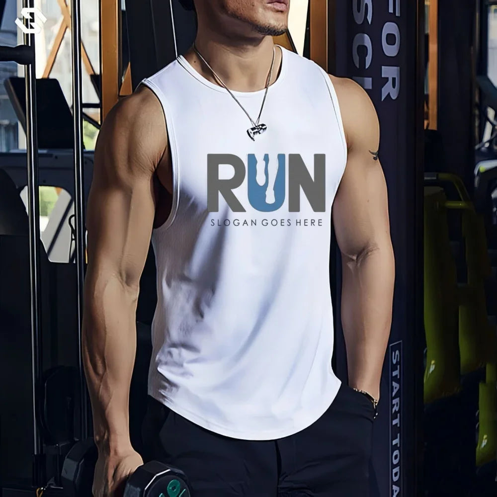 2026 Sommer Neues Modisches Bedrucktes Ärmelloses T-Shirt für Herren Sporttraining Basketball Tanktop Locker Schnelltrocknend