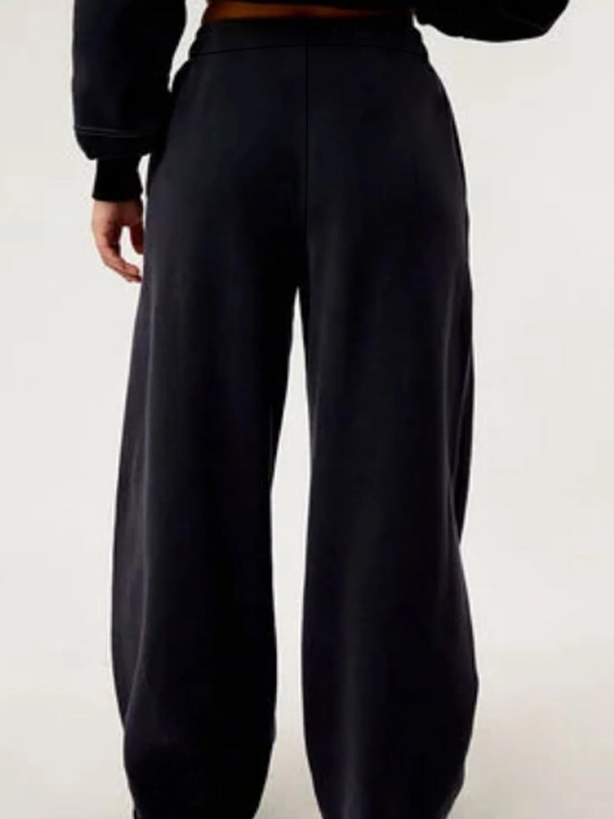 2026 Lässige Trendige Weite Hosen für Damen Einfarbig Schwarz Normale Taille Bequeme Schlankmachende Büro- und Alltagshosen
