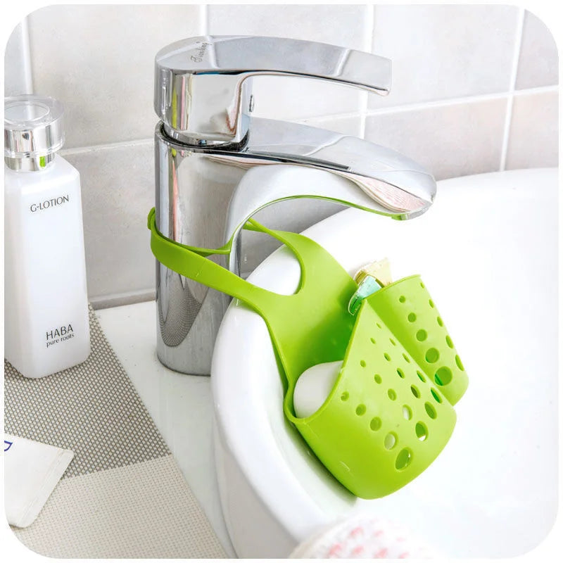 Home Storage Abfluss korb Küchen spüle Halter verstellbare Seife Schwamm Shlf hängen Abfluss korb Tasche Küchen zubehör