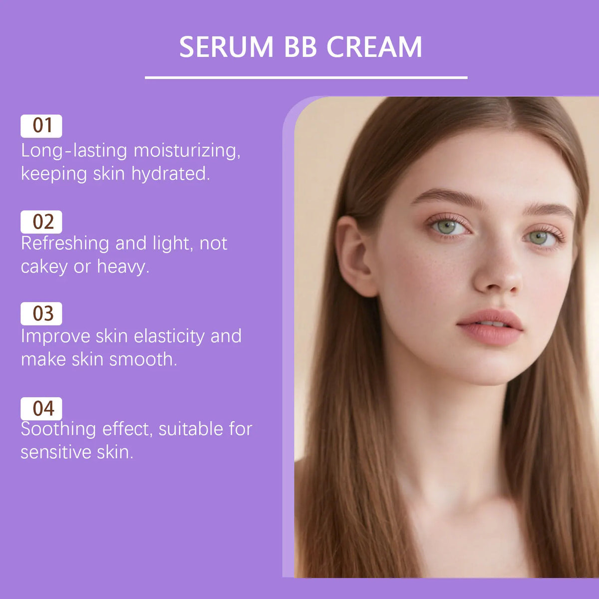 BB Cream Foundation Perfect Cover Concealer Wasserdichter Hyaluronsäure Farbkorrigierende CC-Creme Aufhellende Basis-Make-up-Grundierung