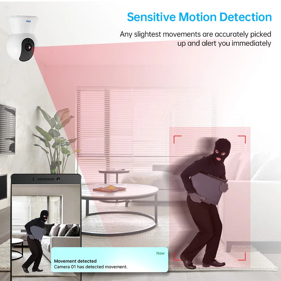 KERUI 5MP 4K WLAN-IP-Kamera Kompatibel mit Tuya Kabellose Smart Home Sicherheitskamera für Innenräume mit Menschenerkennung und Automatischer Verfolgung