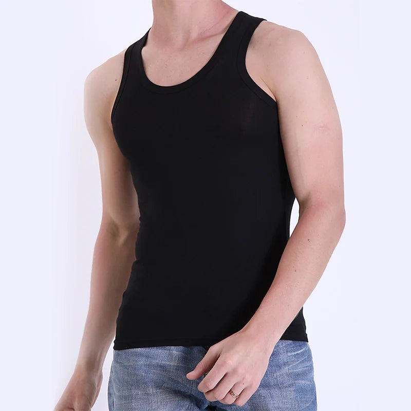 3/1 Stück Herren-Weste aus reiner Baumwolle, Fitness-Trainingsjacke, vier Jahreszeiten, einfarbig, eng, ärmellos, T-Shirt, Teenager, lässig, Witz