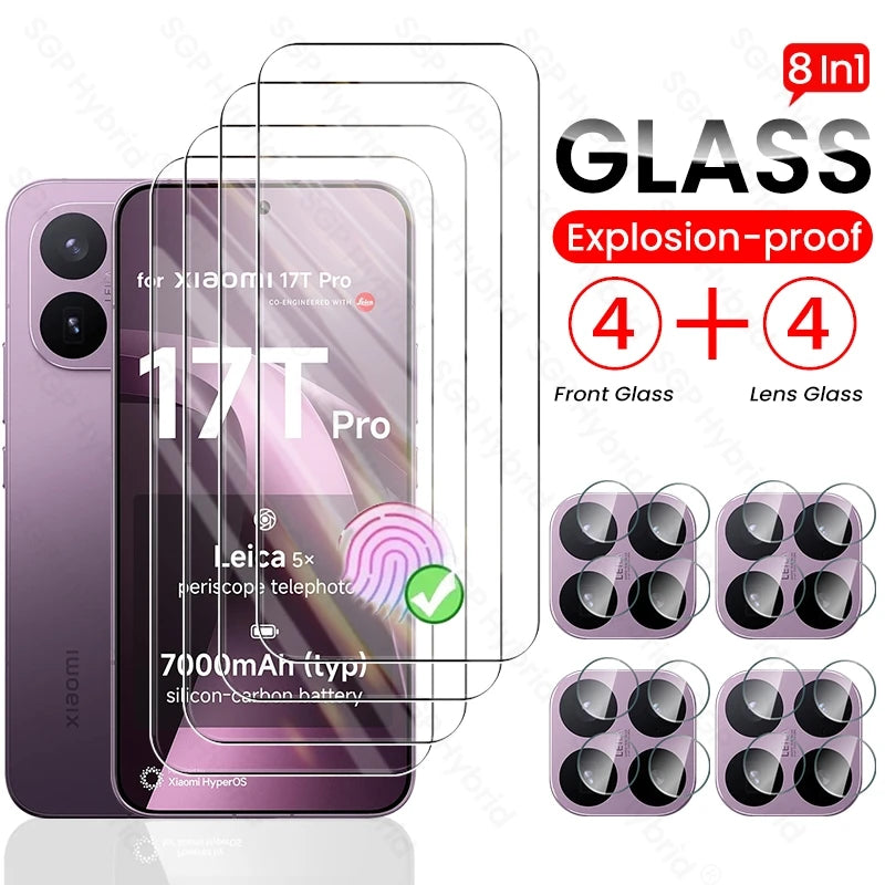 8To1 Gehärtetes Glas für Xiaomi 17T Pro 5G Displayschutzfolie Xaiomi Xiaomy Mi 17TPro 17 T T17 Kameraglas Xiaomi17T Xiaomi17TPro