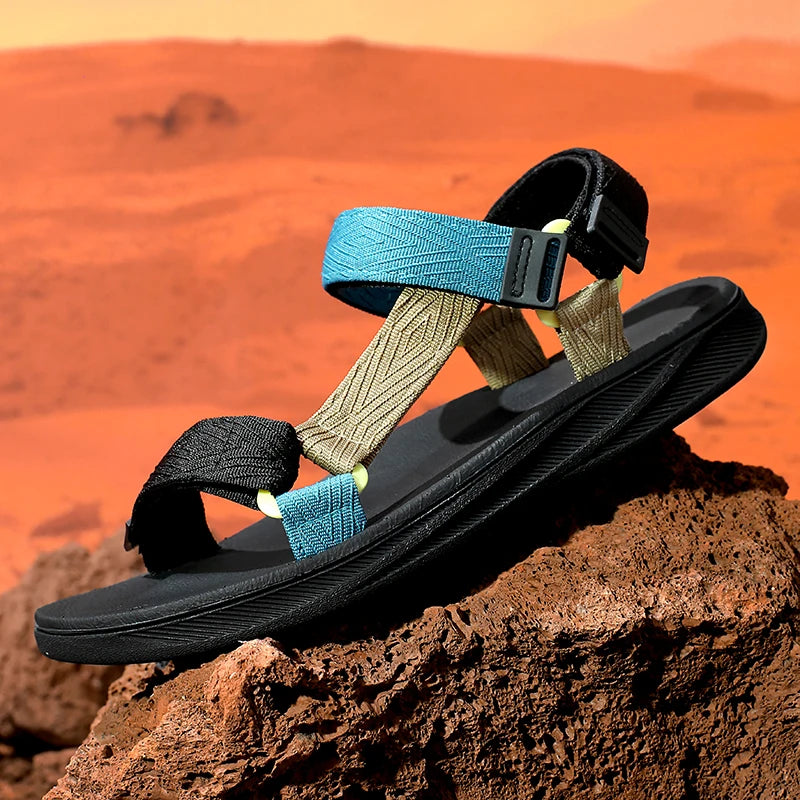 Sommer Herren Sandalen Outdoor Wadable Mann Unterstützung Yoga Matte Gladiator Offene Strand Hausschuhe Rutschfeste Langlebige Flache Männer Schuh Größe 40-45