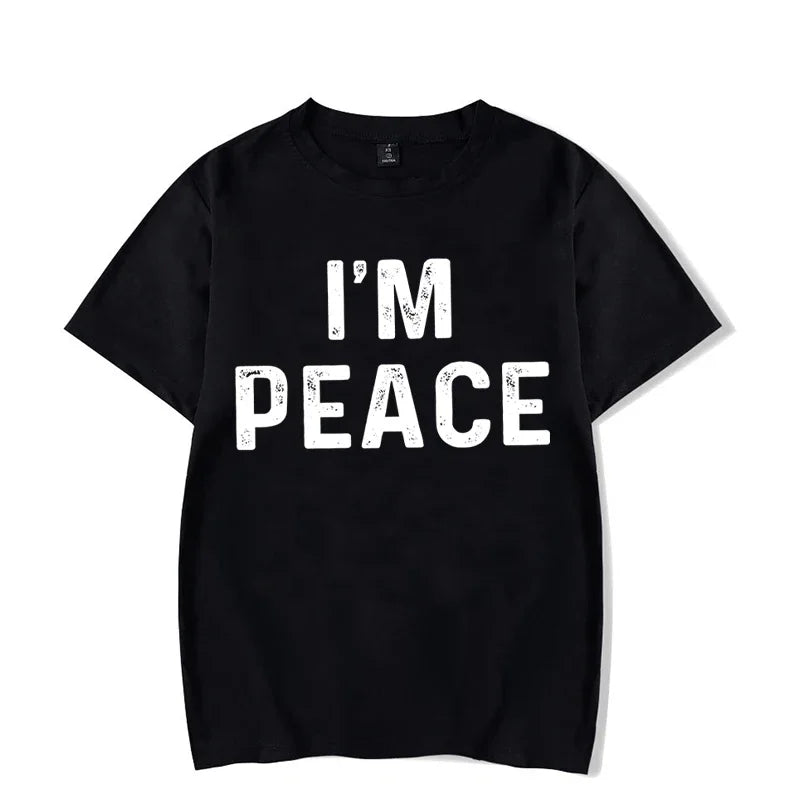 Paar T-shirt Ich bin Frieden/Ich komme in Frieden Gedruckt Kleidung Liebhaber T-shirt Sommer Mode Kurzarm T-shirts Marke Frauen paar Top