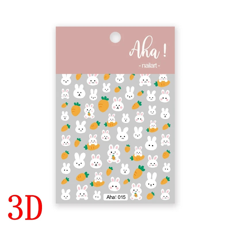1Pc 3D Cartoon Nette Katze Nagel Kindliche Aufkleber Nette Kitty Welpen Hund Selbstklebende Nail art Haustier Tiere Maniküre schöne Aufkleber *