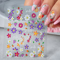 1 Stück 3D Lavendel Blumen Aufkleber für Nägel Frühling Sakura Blumenblätter Selbstklebende Slider Abziehbilder Kunst Maniküre für Dekoration