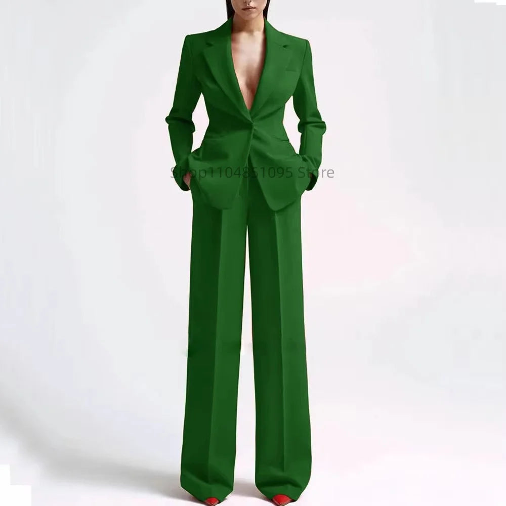 Neue elegante Hosenanzüge für Damen im Western-Stil, einfarbiges 2-teiliges Set, das Ihre Silhouette für den Alltag und die Freizeit ausglättet.