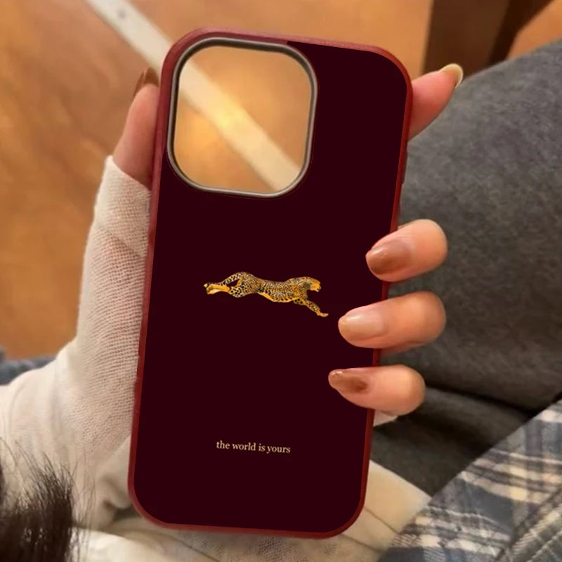 Mode Leopard Litschi Textur Hülle für iPhone 17 16 11 13 12 14 15 Pro Max XS X XR 7 8 Plus 16E 16 17 Pro Business Style Cover