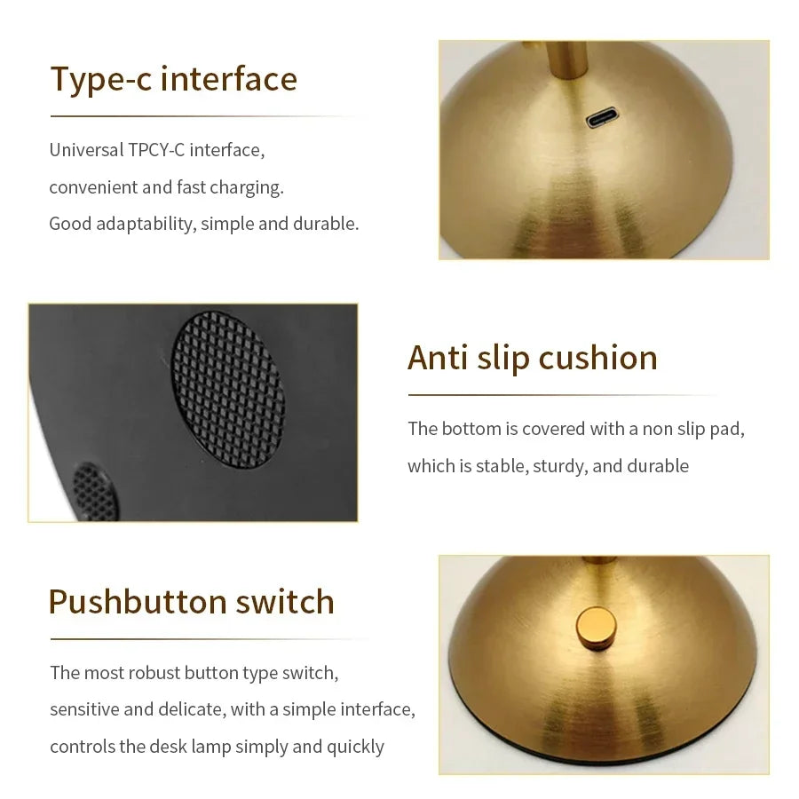 Dimmbare Desktop-Dekor Nachtlicht Tischlampe LED Touch Sensor wiederaufladbare kabellose Leselampe für Hotel Bar Schlafzimmer Licht