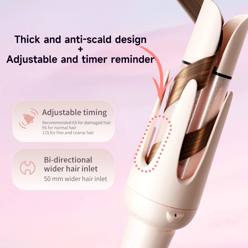 Automatischer Lockenstab Austauschbarer Haarlockenwickler Negative Ionen Lockenstab-Set 3 Temperaturen Haarstyling-Tools für Frauen