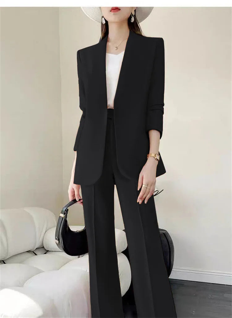 Mode 2-teilige Sets Damen Outfits Frühling Herbst Neu in Koreanische Hosen Sets Pendler Eleganter Anzug Mantel 2-teilige Sets Damen
