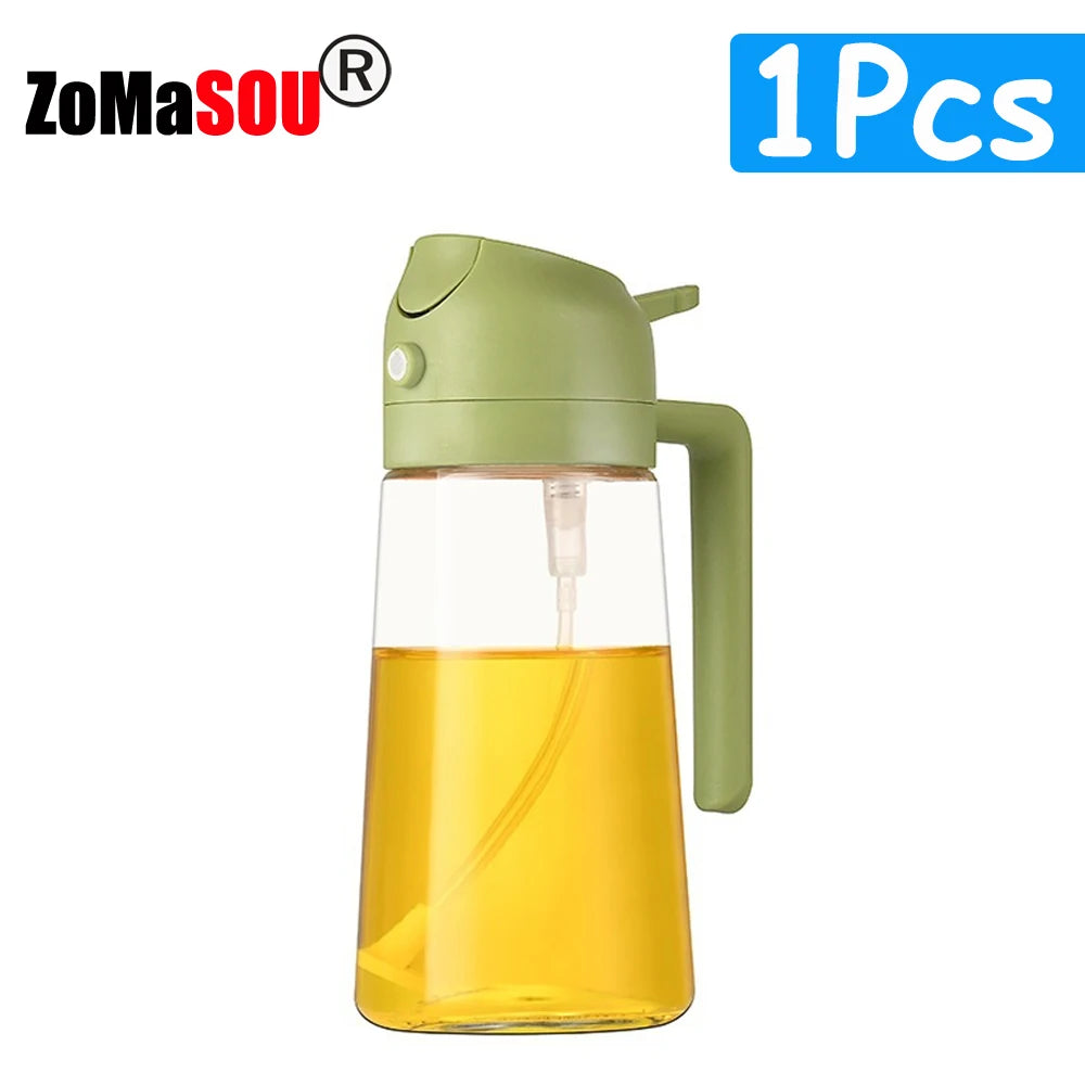 1-4 Stück 2-in-1-Sprühgerät, Ausgießer, Öl, leere Flasche, Kunststoff-Ölbehälter, Spender, Verdampfer, Küche, Grill, Camping, Kochutensilien