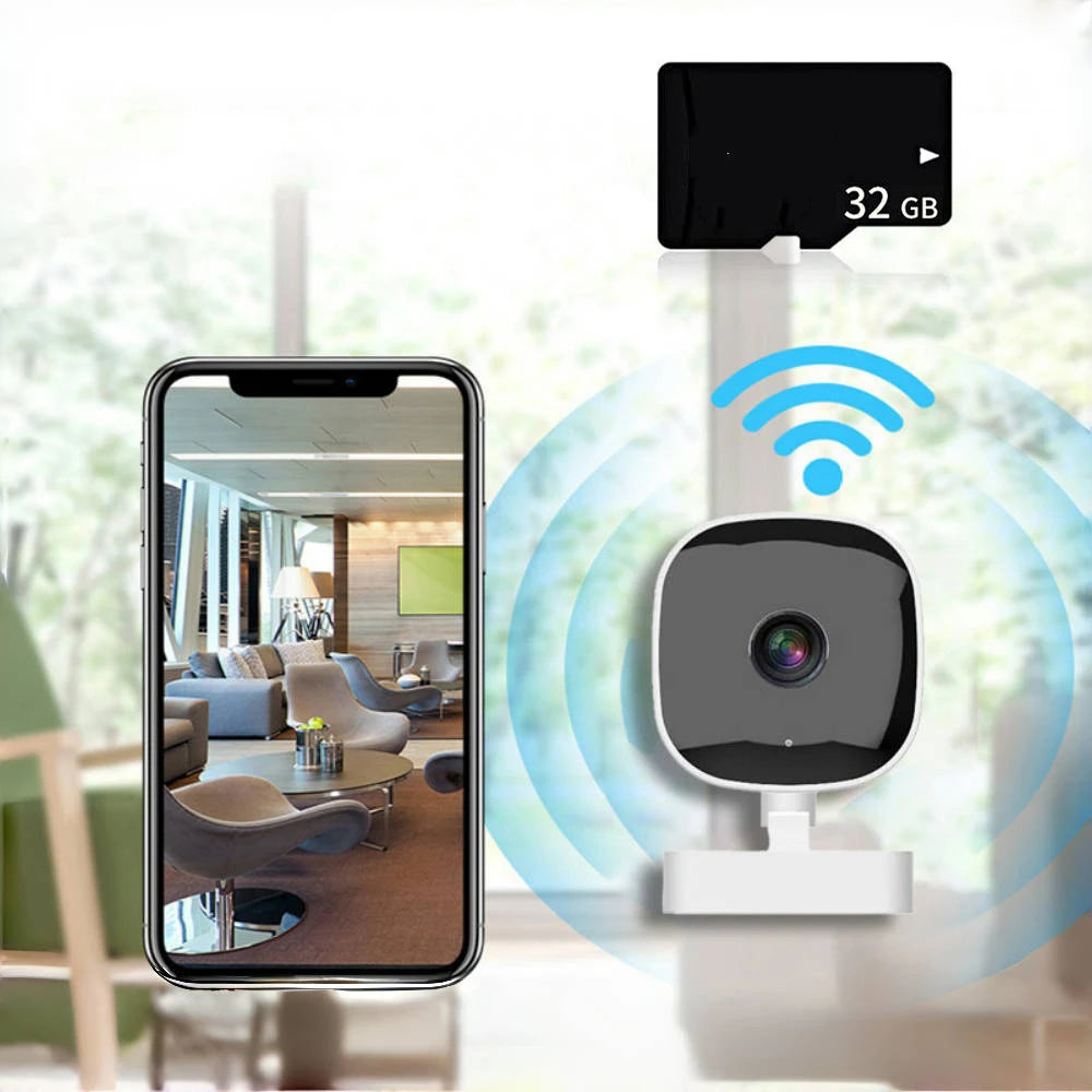 Intelligente drahtlose Full-HD-Kamera, Weitwinkel-Bewegungserkennung und Rekorder, Audio-Video für Nachtsicht, Heimsicherheit, Mikro-Camcorder
