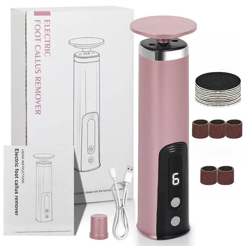 Elektrischer Fuß-Hornhautentferner, 6 Geschwindigkeiten, verstellbare Fußfeile, Nagelschleifer, professionelles Pediküre-Werkzeug für abgestorbene Haut, 2-in-1 |   Geschenke