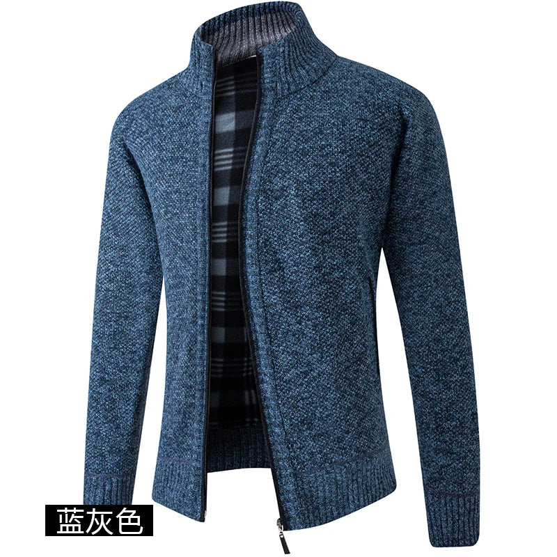 Herren Stehkragen Pullover neue Strickjacke in Herbst und Winter koreanische Version der schlanken einfarbigen Pullover Jacke