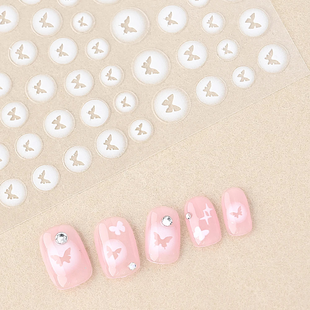 1 Stück 5D Laser Baker Light Ocean Theme Nagelaufkleber Dream Bubble Nagelaufkleber Schillernder blauer und klarer holografischer Stern DIY Maniküre