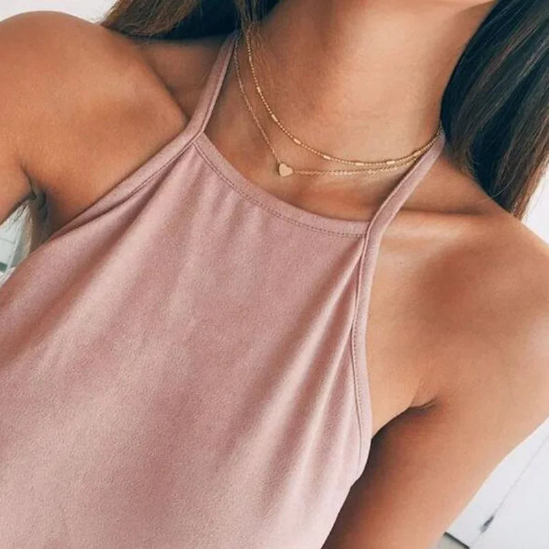 Vintage winzige Herz Halskette für Frauen Halskette Herz Anhänger Halskette ethnischen böhmischen Halsreif Halskette Modeschmuck Geschenk