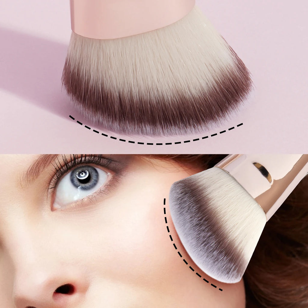 MAANGE 4-teiliges einfaches Make-up-Pinsel-Set mit zwei Enden und Foundation-Puder-Rouge-Details für Lidschattenpinsel, Reiseutensilien für Anfänger