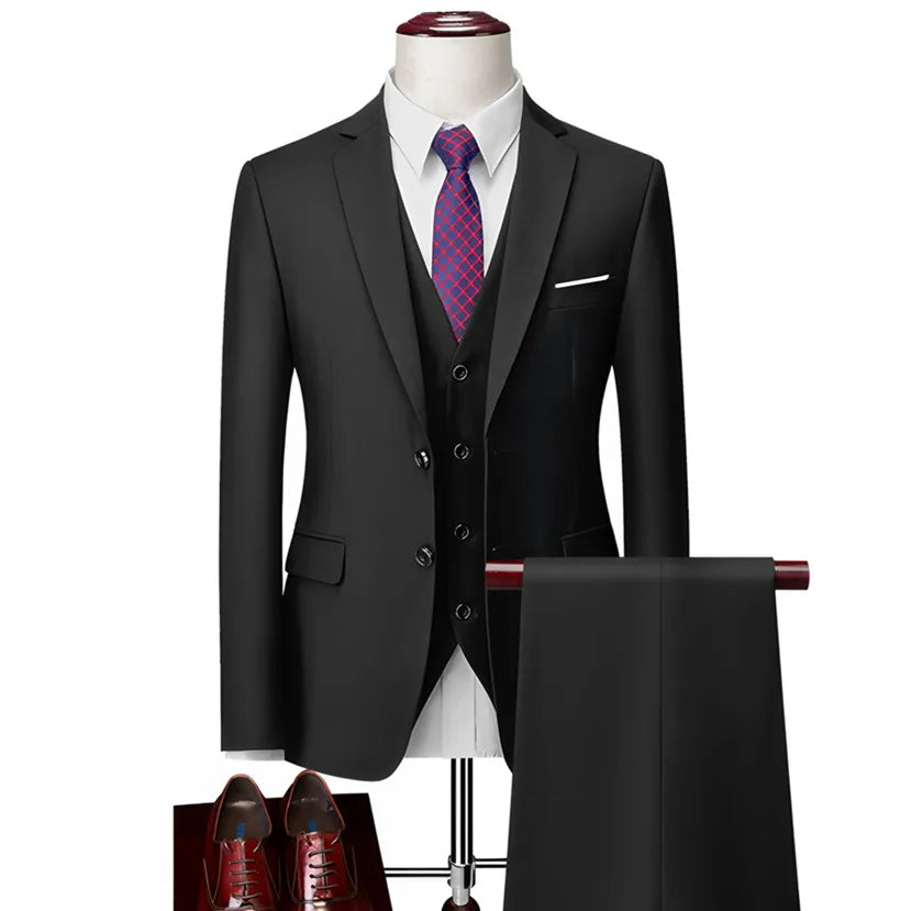 Klassische Hochzeit Smoking Casual Solide Anzüge Slim Fit 3/2 Stück Trauzeugen Anzug Männliche Formale Business Männer Kleidung