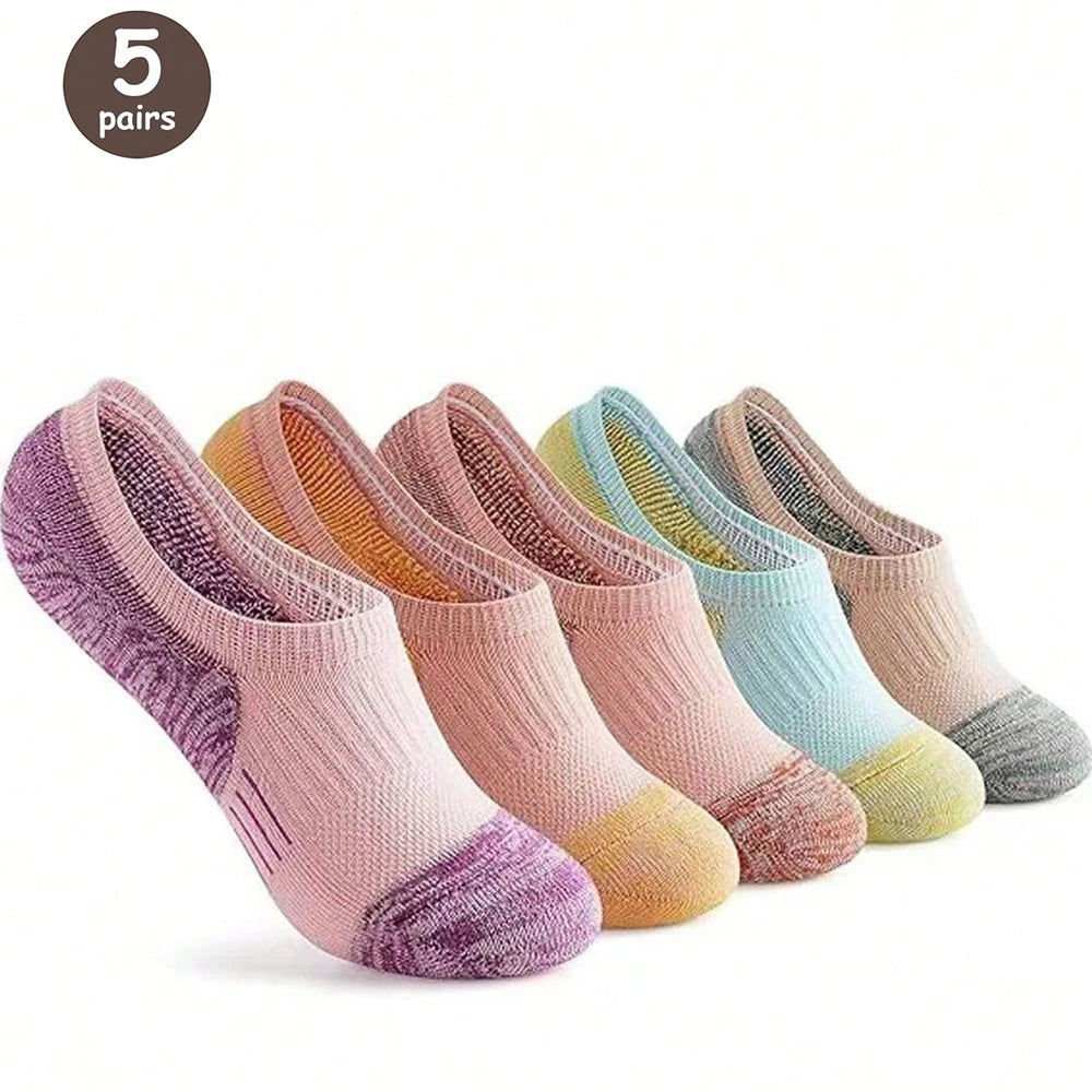 5 Paar Herrensocken, hochwertige Frühlings- und Herbstverdickte, atmungsaktive Bootssocken, niedrig geschnittene Socken mit flachem Mund, Freizeitsocken für Herren