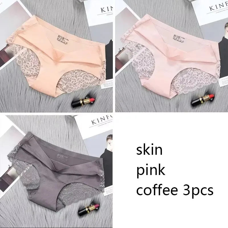 1/2/3Pcs Nahtlose WomenComfort Spitze Slip Aushöhlen Höschen Set Unterwäsche Low Rise Weibliche Sport Panty weiche Dame Dessous Sexy