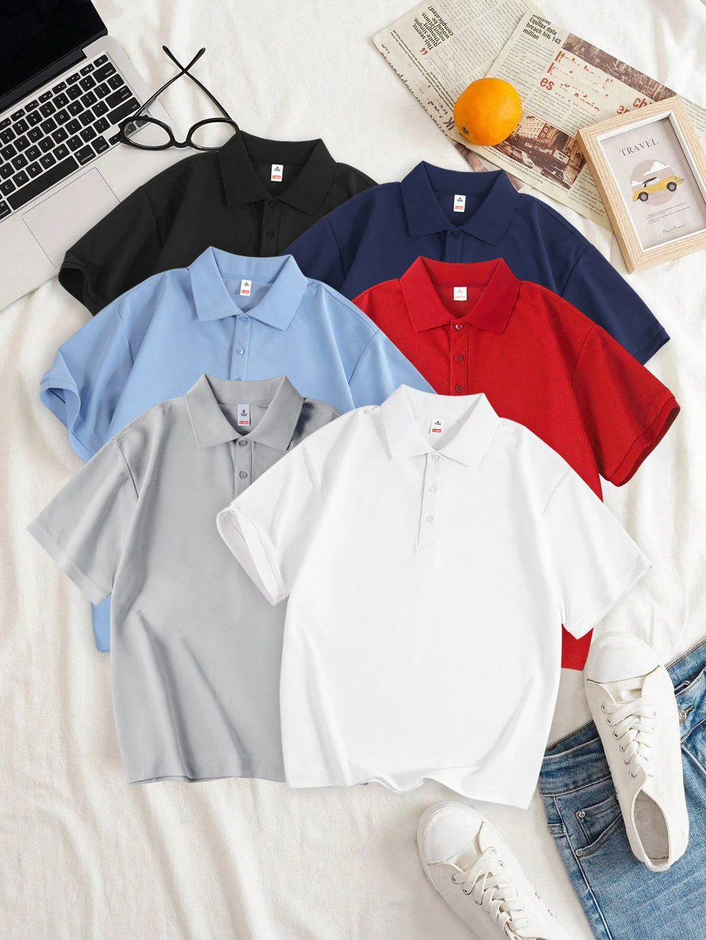 Frauen Einfarbig Polo-Shirt Sommer Casual Kühles Gefühl Antibakterielle Tops Atmungsaktive Kurzen ärmeln Revers Slim Fit 2025, Kleidung