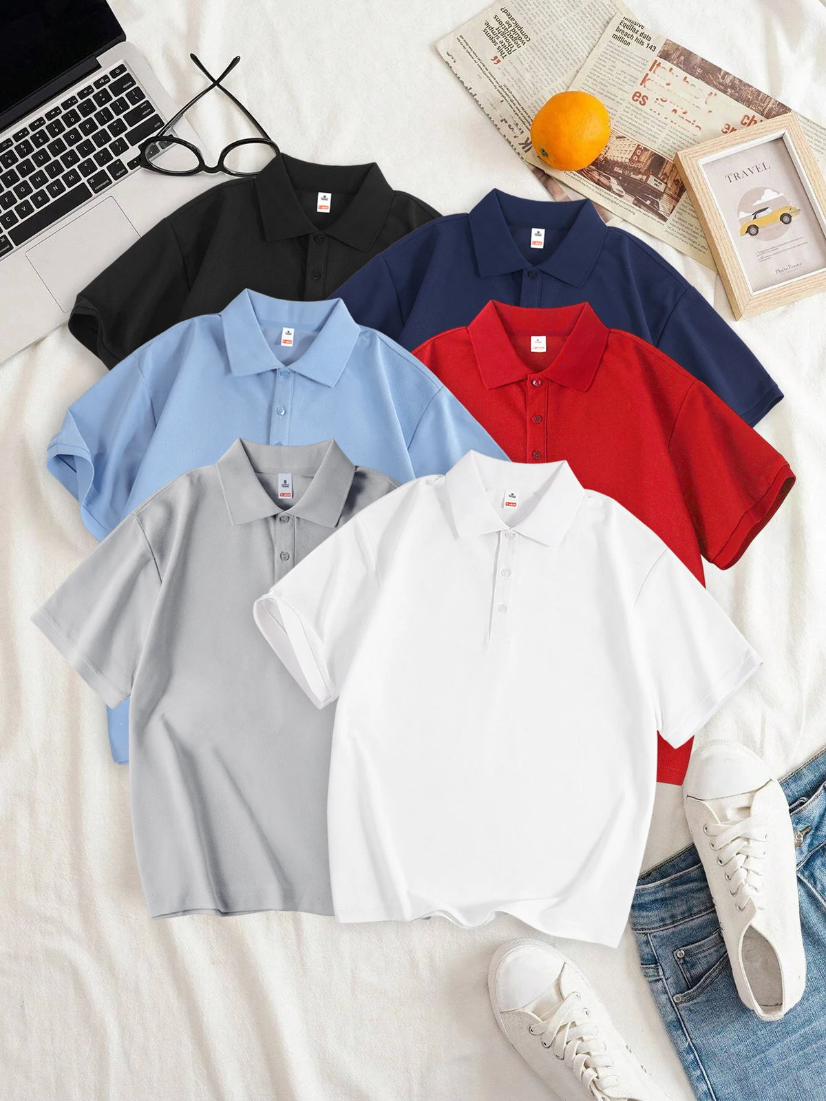 Frauen Einfarbig Polo-Shirt Sommer Casual Kühles Gefühl Antibakterielle Tops Atmungsaktive Kurzen ärmeln Revers Slim Fit 2025, Kleidung