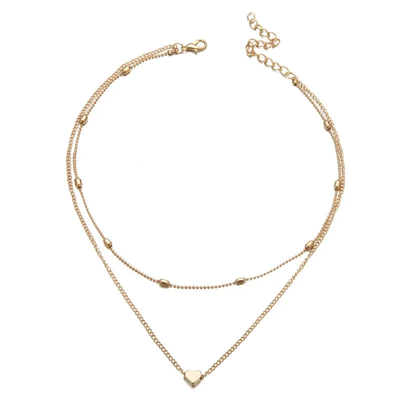Vintage winzige Herz Halskette für Frauen Halskette Herz Anhänger Halskette ethnischen böhmischen Halsreif Halskette Modeschmuck Geschenk