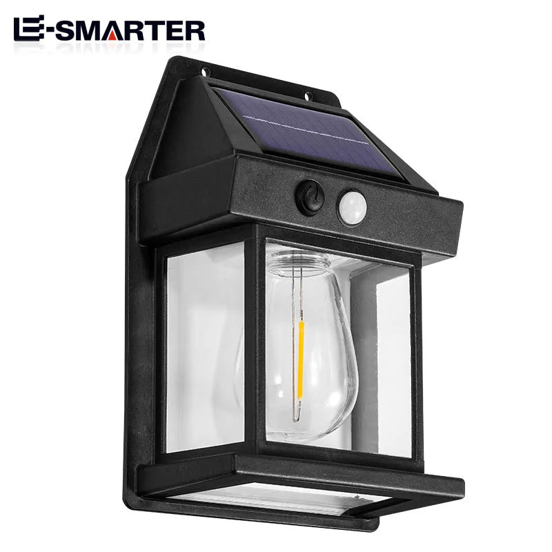 Bewegungs sensor Solar Wolfram Nacht lampe intelligente Wand leuchte 3 Beleuchtungs modi wasserdichte Innenhof Garten dekoration Laterne