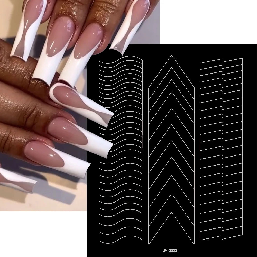 24 Muster Airbrush-Schablonen, Nagelkunst-Aufkleber, hohler Schmetterling/Blume/Schleife/Französische Liniendruckschablonen, Nagelaufkleber, DIY-Werkzeuge