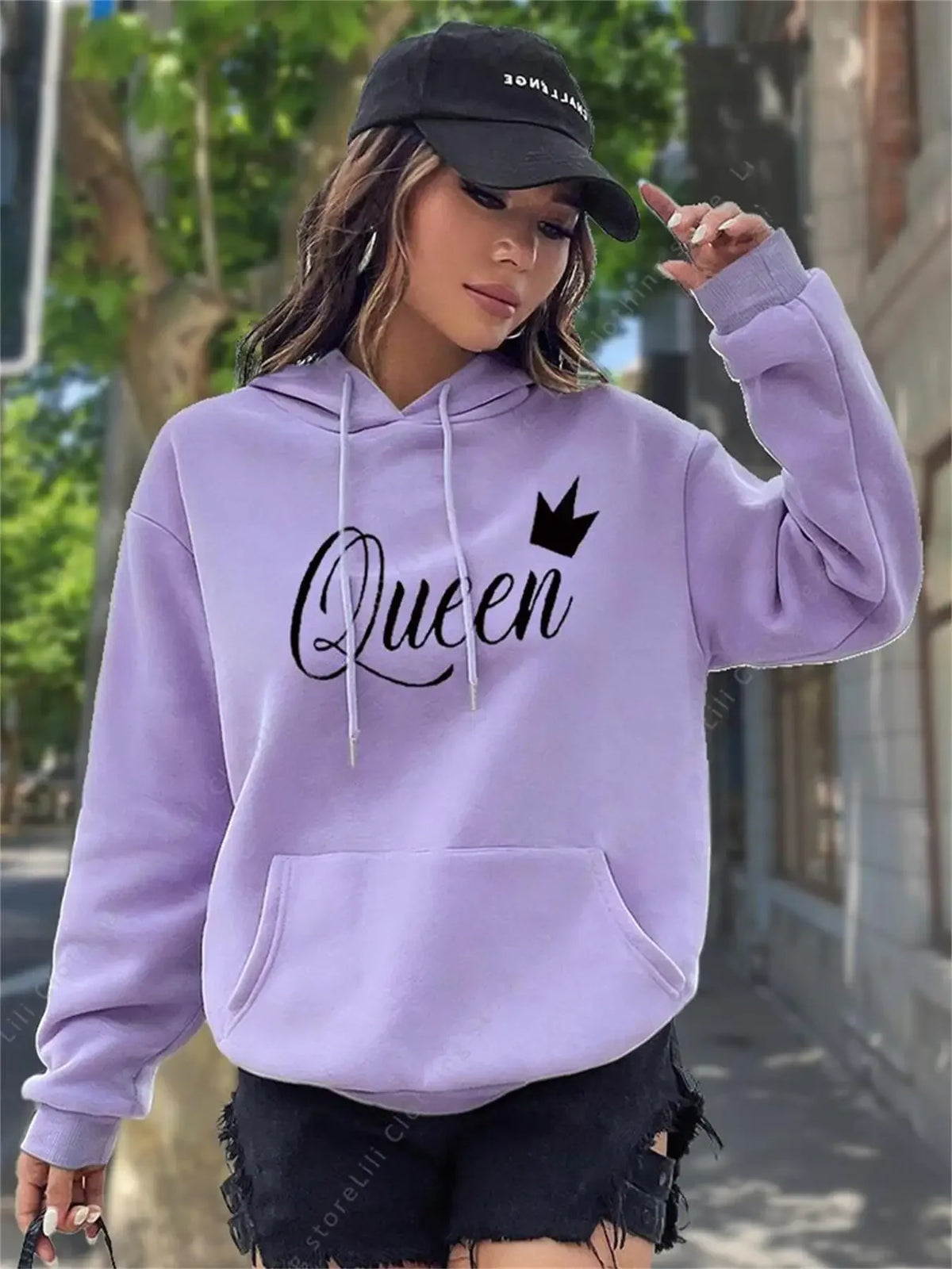 2026 Neue Trendige Hoodies für Damen Oberteile Modische Ästhetische Sweatshirts Y2k Streetwear Rosa Schwarzer Pullover Damen-Hoodies