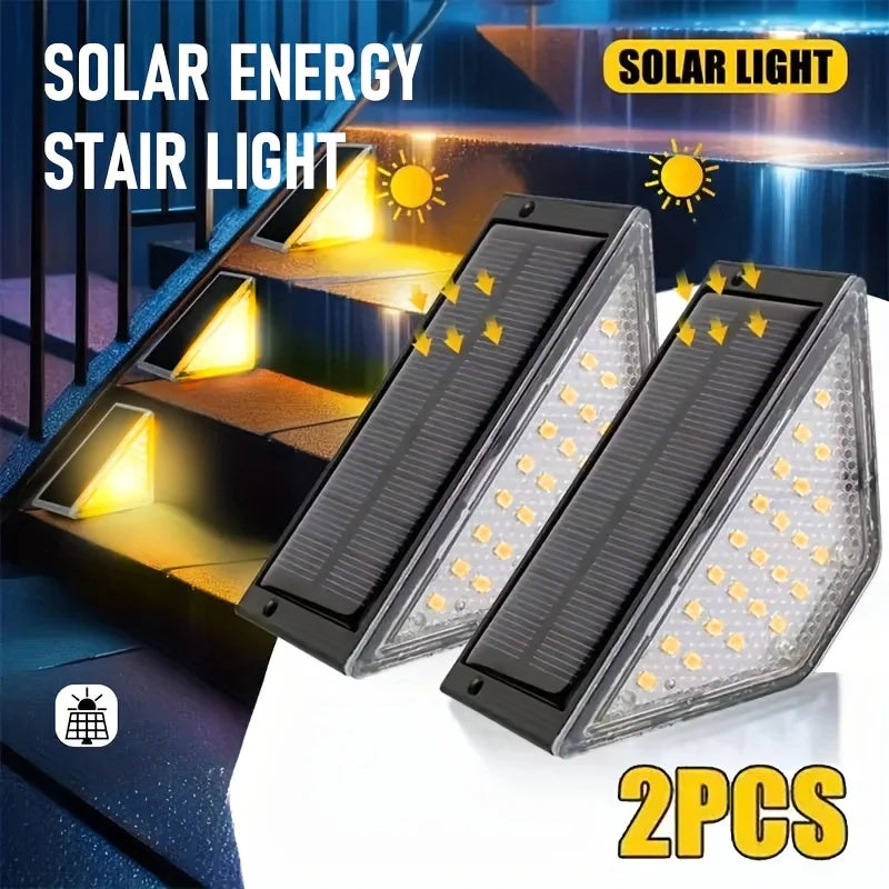 Solar-Stufenleuchten für den Außenbereich, wasserdicht, automatisches Ein- und Ausschalten, Solarlampe für Treppen, Terrasse, Hof, Veranda, Haustür, Gehweg, Dekoration