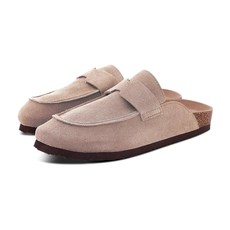 Crestar Damen-Clogs, Pantoletten, Kork-Clogs, Hausschuhe, Herren, Outdoor-Pantoletten, Wildleder-Clogs, Schuhe mit Fußgewölbeunterstützung, Mule-Leder-Clogs, Sandale