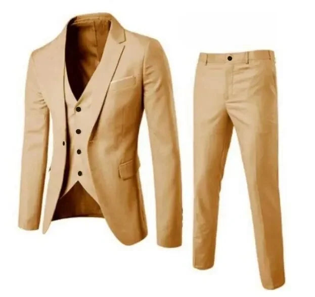 Hochzeitsanzug Dreiteiliges Set Herren Casual Slim Fit Business Koreanischer Stil Hochzeits-Festkleidung AE Lagerware Marke Chinesischer Herkunft